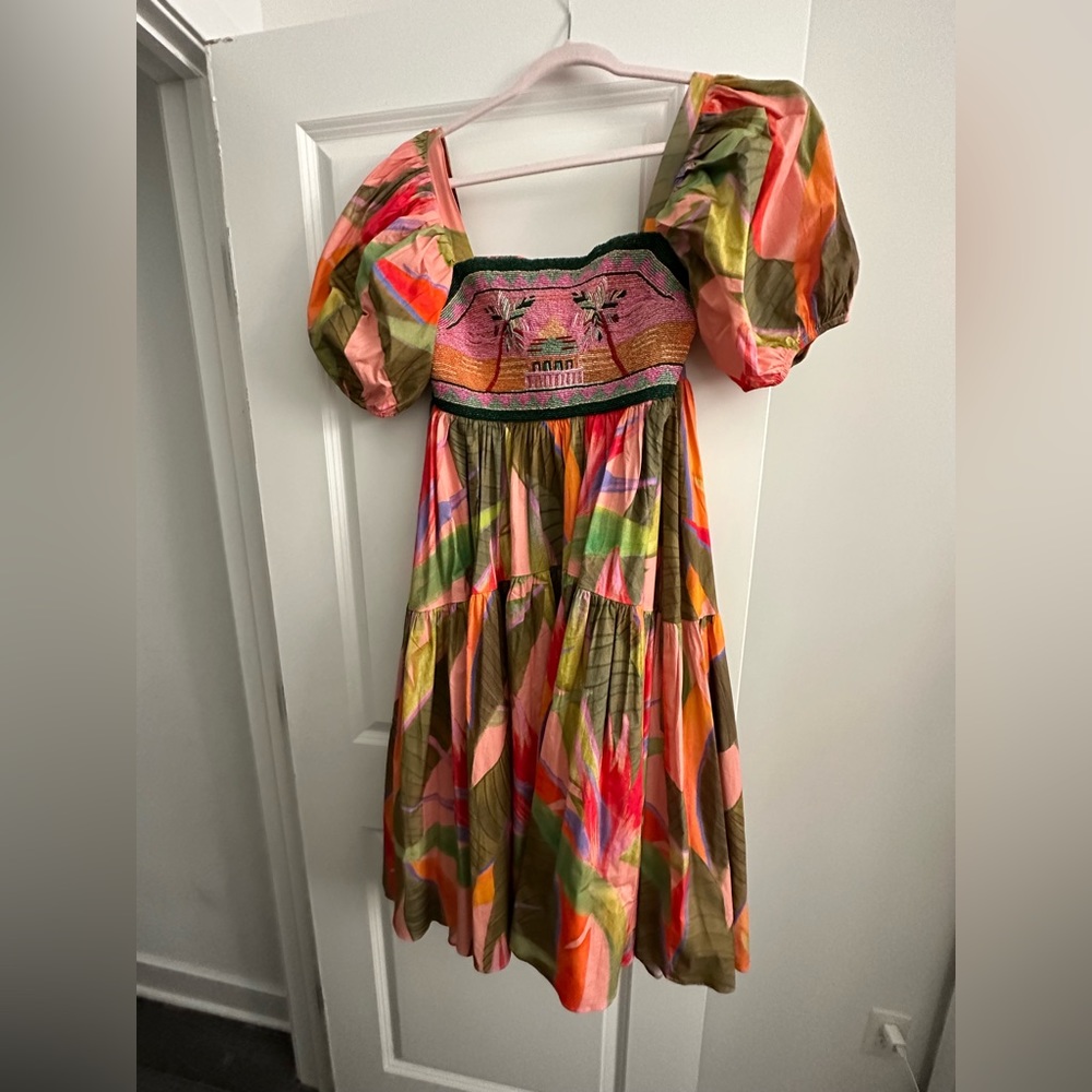 Farm Rio Garden Beaded Midi Dress
